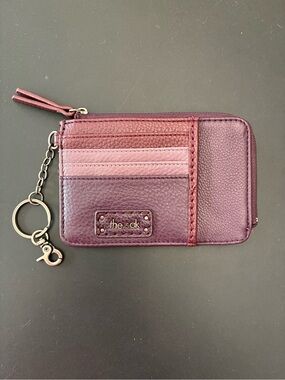 The Sak Women’s Iris Leather Card Wallet Purple Currant Block Color
